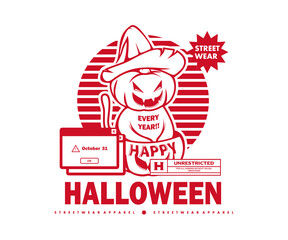 Halloween Celebrate  Graphic Design for T shirt Street Wear and Urban Style