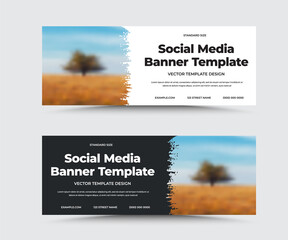 Wall Mural - vector banner template with design, for use in social media. set.