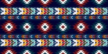 Abstract Motif Ethnic Seamless Pattern Design. Aztec Fabric Carpet Mandala Ornaments Textile Decorations Wallpaper. Tribal Boho Native Turkey African Traditional Embroidery Vector Background 