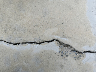 Cracked concrete building or floor cement wall broken at the outside effect with earthquake