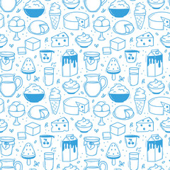 pattern doodle dairy products background