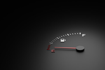 Wall Mural - fuel gauge. 3d banner design. 3d rendering.