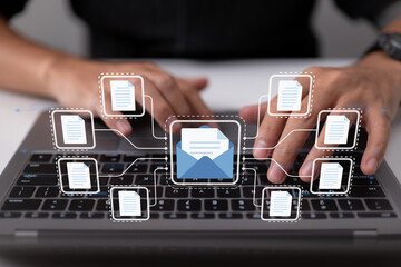 Leinwandbilder - IT professionals utilize a Document Management System (DMS), an online documentation database, and process automation to manage files.