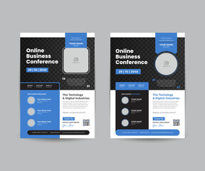 Wall Mural - Business Conference Flyer Layout Creative Corporate Business Conference Flyer set Brochure Template Design, abstract business flyer, vector template design. Brochure design, cover, annual report, post