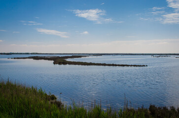 Wall Mural - Paesaggio della laguna nord di Venezia visto dalla Via Postumia, cammino che parte da Aquileia e arriva a Genova