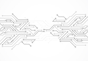 Abstract digital background with technology circuit board texture. Electronic motherboard illustration. Communication and engineering concept. Vector illustration
