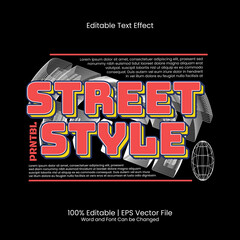 Wall Mural - Street Style T-shirt design text effect editable