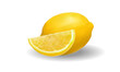 lemon and slice lemon on white background
