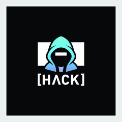 Wall Mural - hacker character logo design