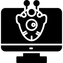 Wall Mural - Alien Monitoring Icon