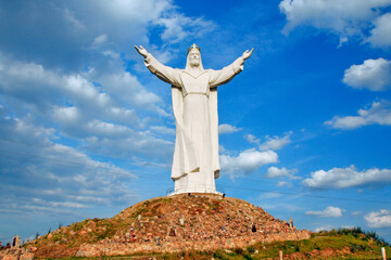 The crowned statue of Christ in Swiebodzin (2010), claimed to be the world's tallest statue of Jesus. Poland, Lubusz Voivodeship.