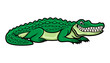 Crocodile alligator smiling isolated on white background.