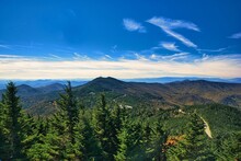 Aerial Shot Of Mount Mitchell And Forests During Daytime
