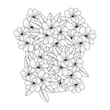 Cute Doodle Flower Coloring Page Of Line Art Illustration With Hand Drawn Design
