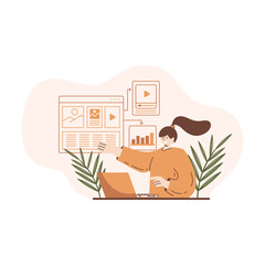 Wall Mural - programmer working on web development. software engineering and coding. vector illustration in flat 