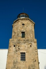 Canvas Print - great lighthouse of Katakolo was built in 1865. height of its stone tower 9 meters.Greece