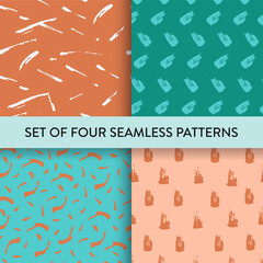 Sticker - Set of pattern with rough shapes and brushstrokes.