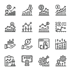 Wall Mural - Line Icons of Business Management 

