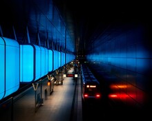 Beautiful Shot Of A Metro Station At Night