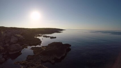 Sticker - Beautiful shot of a Mediterranean coast on a sunny day