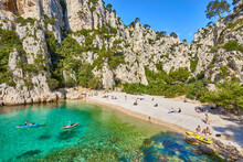 Calanque "d'En-Vau" In The Calanques National Park Next To Marseilles In Provence, Southern France. The French Fiords.