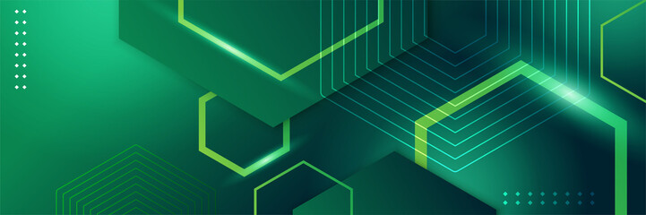green technology digital banner design. design modern luxury futuristic technology background. game 