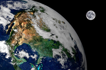 Wall Mural - earth and moon