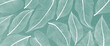 © VectorART - Abstract blue art background with white tropical leaves in line style. Botanical pattern for wallpaper design, print, packaging, decor, print