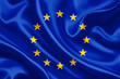 © Lissetia - 3d illustration Europe flag on satin texture with waving flag