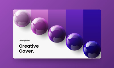 Wall Mural - Clean booklet vector design concept. Modern 3D spheres poster layout.