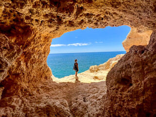 Wall Mural - The natural caves exists in Algar Seco, Carvoeiro, Algarve - Portugal