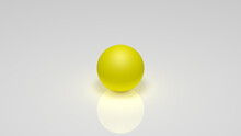 3d Rendering, A Yellow Sphere On A White Background