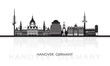 Silhouette Skyline panorama of city of Hanover, Germany - vector illustration