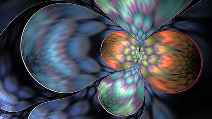 Wall Mural - abstract fractal background, computer-generated illustration.