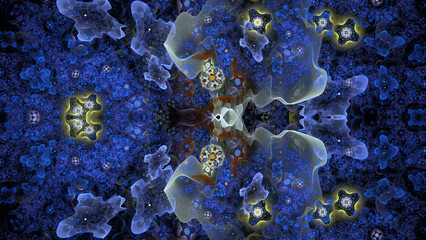 Wall Mural - abstract fractal background, computer-generated illustration.