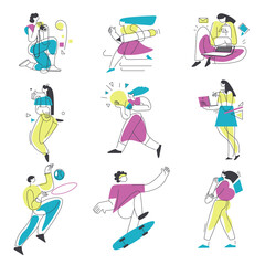 Wall Mural - activities and lifestyle, hobbies of woman vector