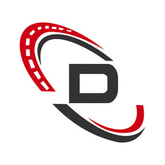 Letter D Transport Sign, Transportation Logo Design Template. Automotive Sport Road Logo Element