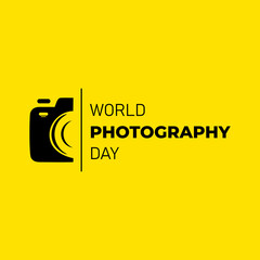 Wall Mural - world photography day, perfect design with lens, vector illustration and text.