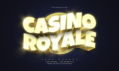 Wall Mural - luxury gold casino royale text style with 3d effect