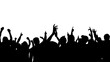 © smile - ライブで盛り上がる人々のシルエット_ワイド
