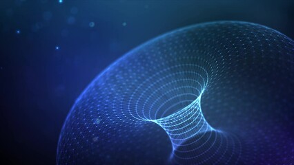 Wall Mural - big data tunnel background seamless loop. abstract digital background. computer data tunnel technolo