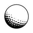 © chekman - Golf ball icon. Golf ball isolated icon. Golf ball symbol. Black vector illustration.