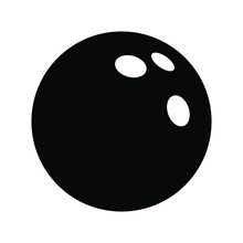 Bowling Ball Icon. Bowling Ball Isolated Icon. Bowling Ball Symbol. Black Vector Illustration.