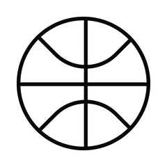 Wall Mural - basketball ball linear icon. basketball ball isolated icon. basketball symbols. black vector illustr