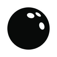 Sticker - Bowling ball icon. Bowling ball isolated icon. Bowling ball symbol. Black vector illustration.