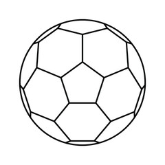 Wall Mural - Soccer ball linear icon. Soccer ball isolated icon. Football symbol. Black vector illustration.