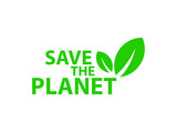 Fototapeta Sypialnia - save the planet icon on white background