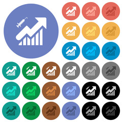 Poster - Vaccination graph round flat multi colored icons