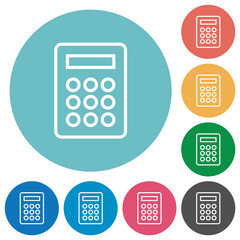 Sticker - Calculator outline flat round icons