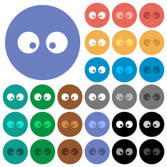 Poster - Watching eyes solid round flat multi colored icons